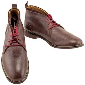 COLE HAAN MENS CURTIS CHUKKA BROWN PEBBLE GRAIN LACE UP LEATHER BOOTS 10M